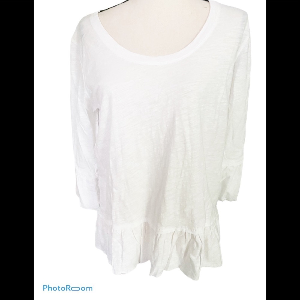 Neiman Marcus 3/4 Ruffle Sleeve Summer Top Sz S